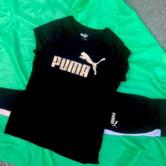 Girls Puma Set; t-shirt & leggings - Picture 1 of 8